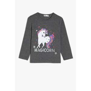 Koton Gray Girl Printed T-Shirt