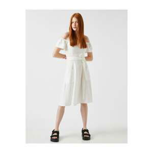 Koton Linen Dress Short Sleeve Belted