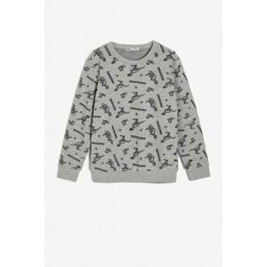 Koton Boy's Gray Patterned Gray Kid's Patterned Sweatshirt