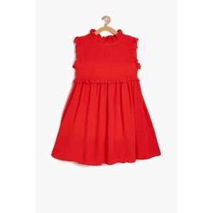 Koton Red Girl's Frill Detailed Dress