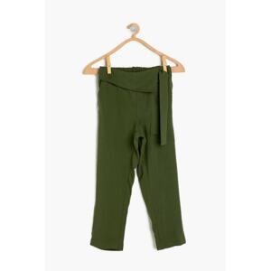Koton Green Girls' High Waist Trousers