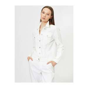 Koton Women's White Pocket Detailed Jean Jacket