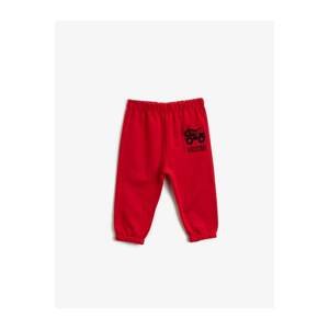 Koton Baby Boy Red Normal Waist Printed Printed Sweatpants