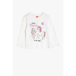 Koton Ecru Baby Girl Printed T-Shirt