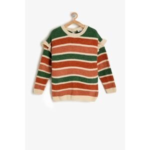 Koton Green Girl Striped Sweater