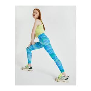Koton Loves Green Patterned Leggings with Marbling Shawl