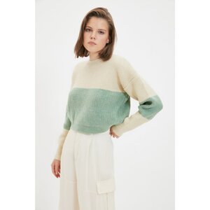 Trendyol Stone Crew Collar Color Block Knitwear Sweater