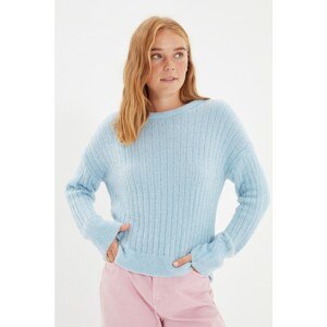 Trendyol Blue Knitted Detailed Knitwear Sweater