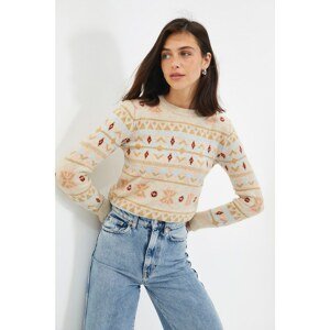 Trendyol Stone Jacquard Knitwear Sweater
