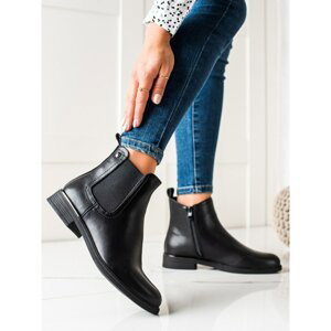 SERGIO LEONE CLASSIC BLACK ZIPPERED ANKLE BOOTS