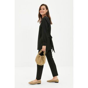 Trendyol Black Crew Neck Belted Bottom-Top Suit