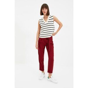 Trendyol Claret Red Tie Detailed Trousers