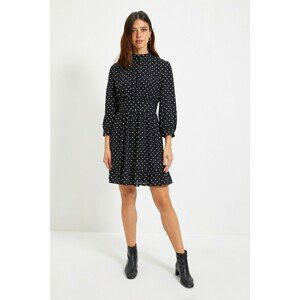 Trendyol Black Polka Dot Collar Dress