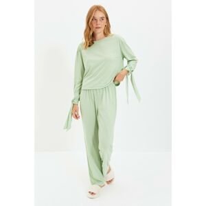 Trendyol Green Sleeve Detailed Knitted Bottom-Top Set