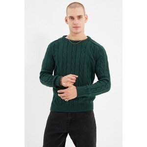 Trendyol Green Men's Slim Fit Crew Neck Hair Knit Sweater