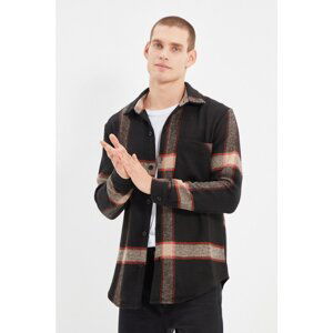 Trendyol Black Men Regular Fit Single Pocket Lumberjack Plaid Shirt