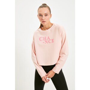 Trendyol Pink Printed Crop Sport T-Shirt