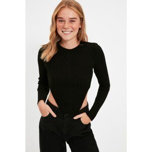 Trendyol Black Asymmetrical Detailed Trilko Sweater