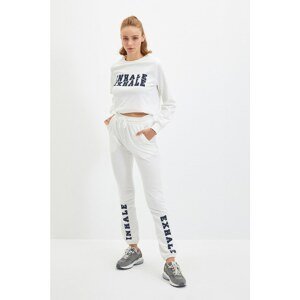 Trendyol Ecru Basic Jogger Printed Sports Slim Sweatpants