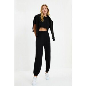 Trendyol Black Viscon Jogger Knitted Trousers