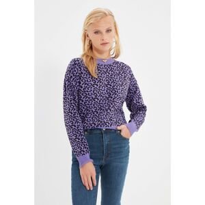 Trendyol Lilac Jacquard Knitwear Sweater