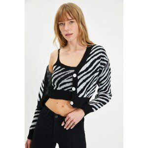 Trendyol Black Jacquard Blouse- Cardigan Knitwear Suit