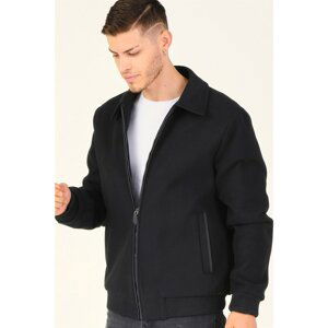 M8656 DEWBERRY MEN'S WOOLLEN STAMP COAT-BLACK