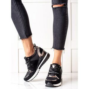 BLACK SNEAKERS ON VINCEZA WEDGE