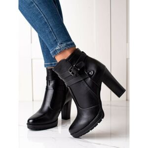 LOVERY BLACK HIGH-HEELED ANKLE BOOTS