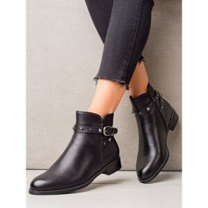 GOODIN BLACK ANKLE BOOTS WITH RHINESTONES
