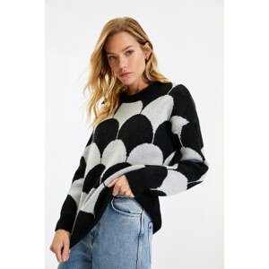 Trendyol Ecru Oversize Jacquard Knitwear Sweater