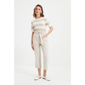 Trendyol Stone Petite Belted Trousers