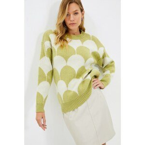 Trendyol Mint Oversize Jacquard Knitwear Sweater