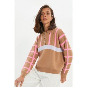 Trendyol Camel Polo Collar Knitwear Sweater