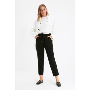 Trendyol Black Carrot Fit Elastic Waist Lace-up Trousers
