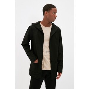 Trendyol Black Men's Hoodie Regular Fit Cardigan