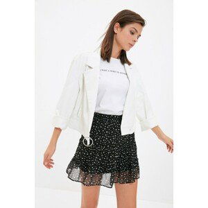 Trendyol Black Frilly Mini Skirt