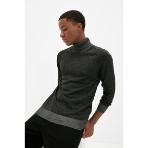 Trendyol Anthracite Men's Slim Fit Turtleneck Baklava Knitwear Sweater