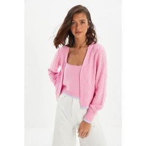 Trendyol Pink Knitted Detailed Blouse Knitwear Cardigan