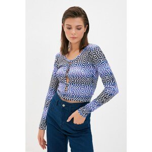 Trendyol Navy Blue Fitted Knitted Blouse