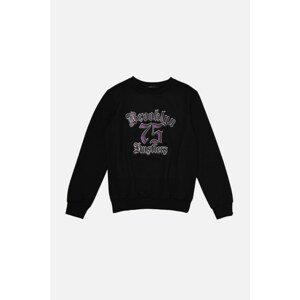 Trendyol Black Printed Basic Knitted Sweatshirt