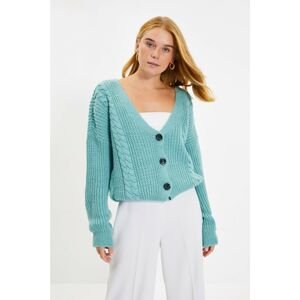 Trendyol Mint Knit Detailed Knitwear Cardigan
