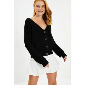 Trendyol Black Knitted Detailed Knitwear Cardigan