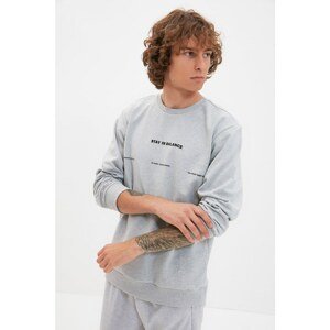 Trendyol Gray Men's Printed Regular Fit Sweatshirt