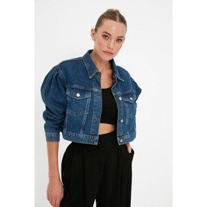 Trendyol Blue Crop Denim Jacket