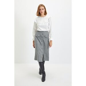 Trendyol Gray Buttoned Skirt