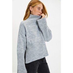 Trendyol Gray Stand Up Collar Knitwear Sweater