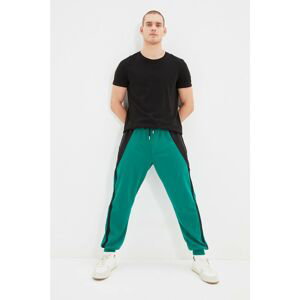 Trendyol Emerald Green Men's Regular Fit Elastic Leg Paneled Sweatpants