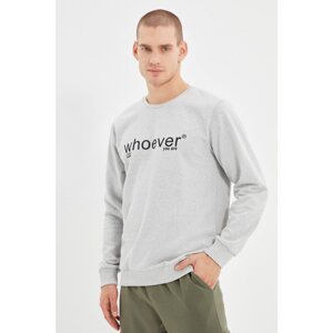 Trendyol Gray Men's Printed Regular Fit Sweatshirt
