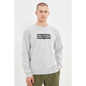 Trendyol Gray Men's Printed Regular Fit Sweatshirt